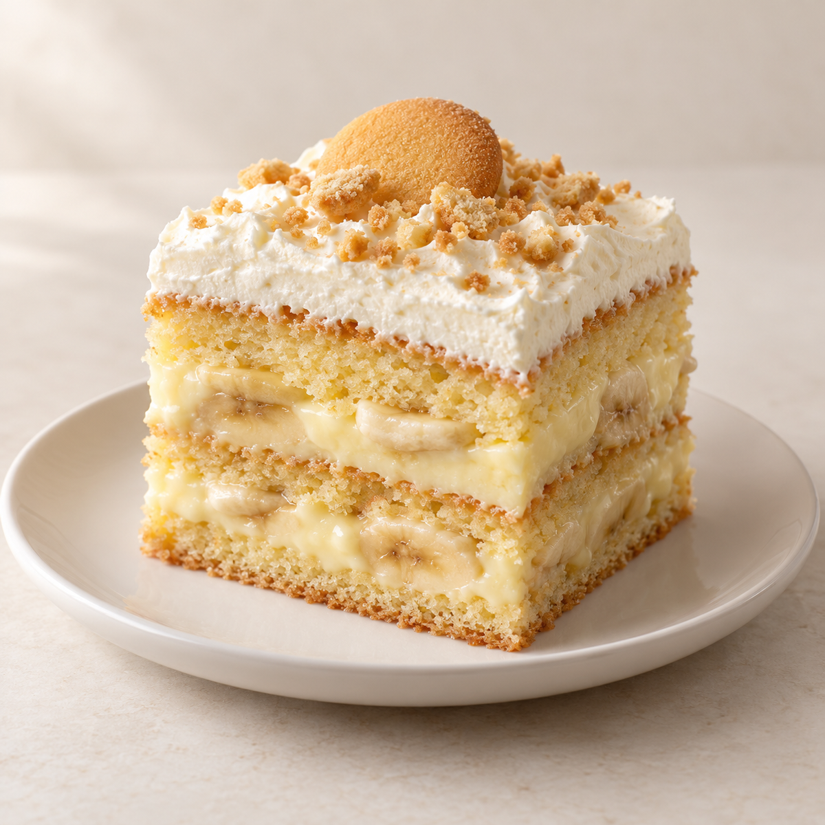 Banana Pudding Cake Slice