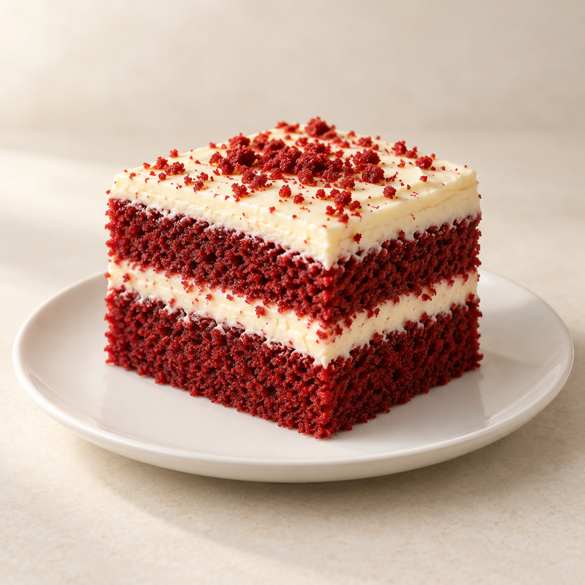 Red Velvet Cheesecake Cake Slice