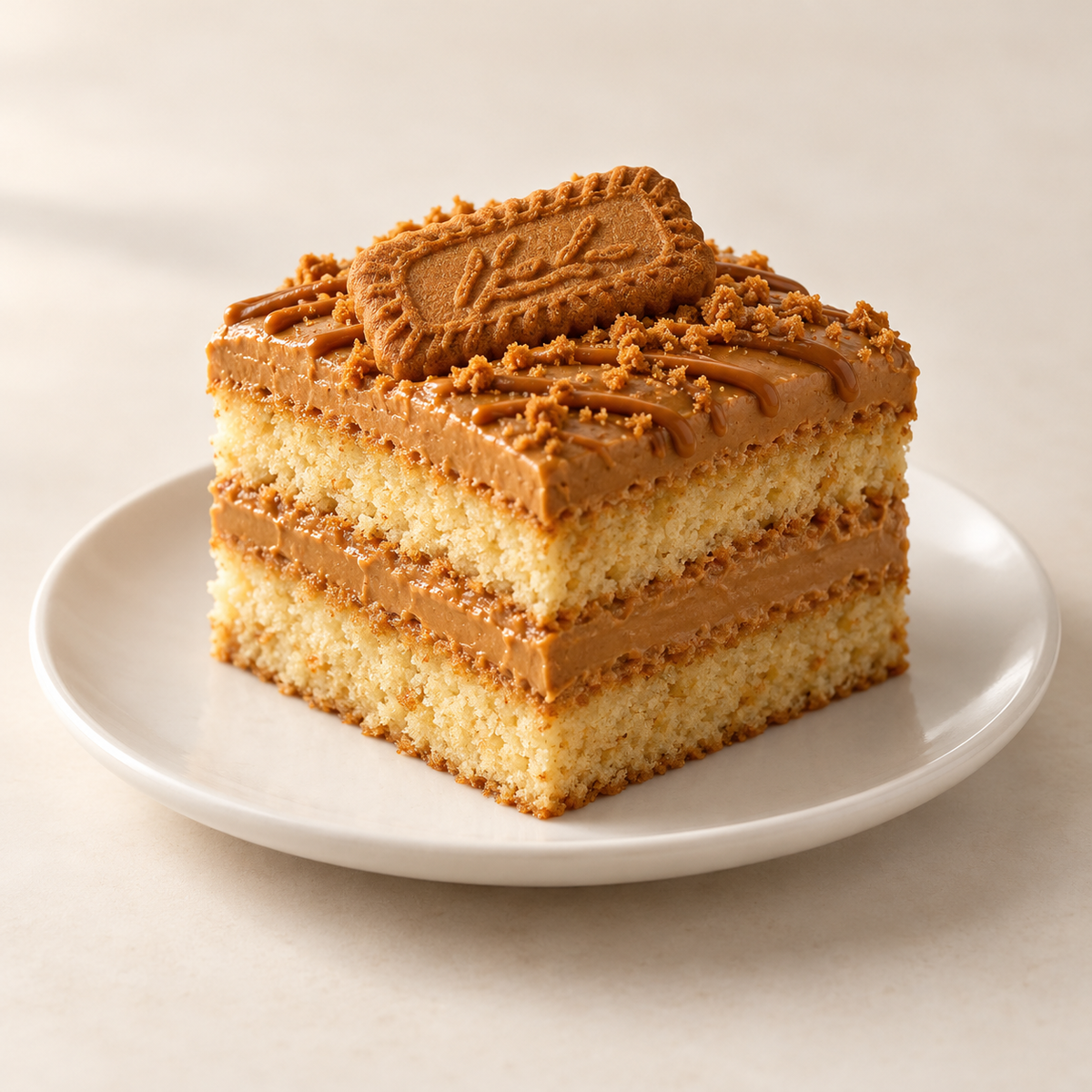 Biscoff Cookie Butter Cake Slice